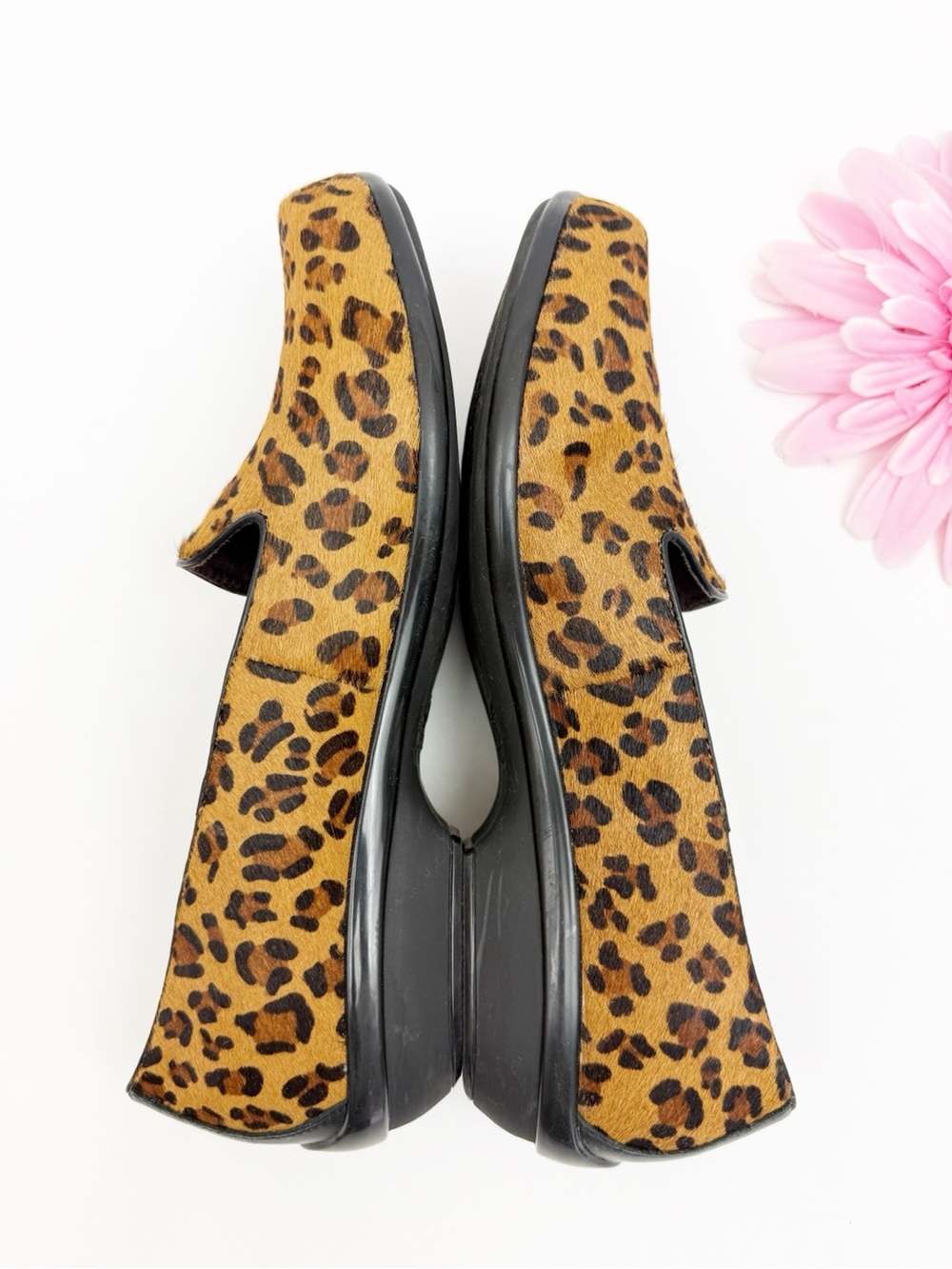 Dansko Olivia Leopard Animal Calf Pony Hair Loafers Tan Brown Black Comfort - Picture 4 of 14